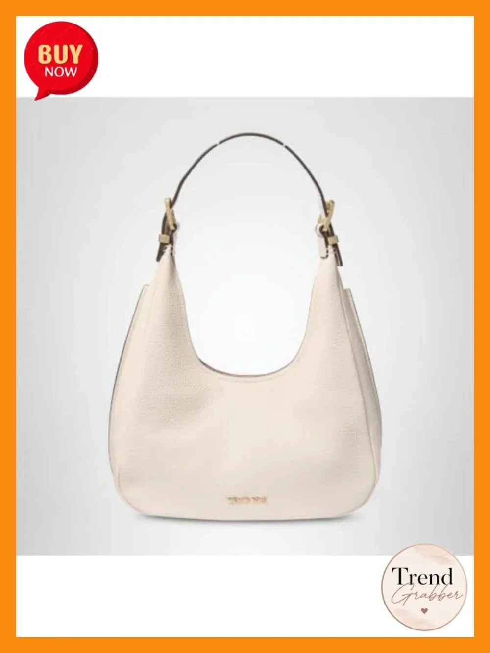Small Pebbled Leather Hobo Shoulder Bag with Adjustable Strap